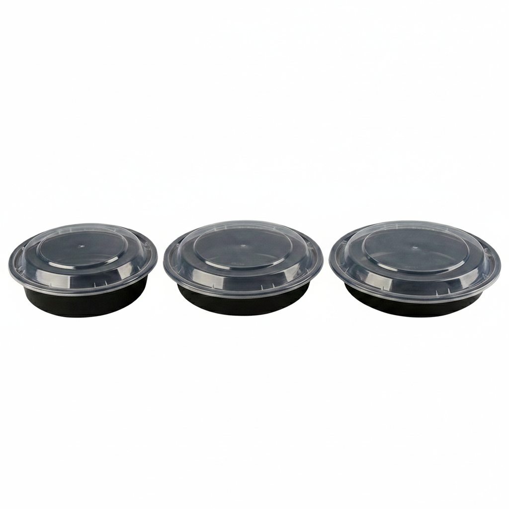 Black Round Containers